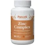 Pattern Wellness Zinc Complex Supplement - High Absorption Zinc Supplement with Vitamin C, Probiotics, and Other Plant-Based Ingredients - All-in-One