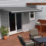 ALEKO 10 x 8 Feet Retractable Home Patio Canopy Awning, Grey Color