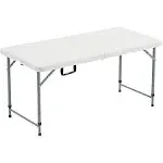 4 Foot Foldable/Folding Table Heavy Duty, Durable and Portable for Dining Picnic and Party (White, 4 Foot)