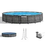 Intex 15ft x 48in Greywood Prism Steel Frame Pool Set with Cover, Ladder, & Pump