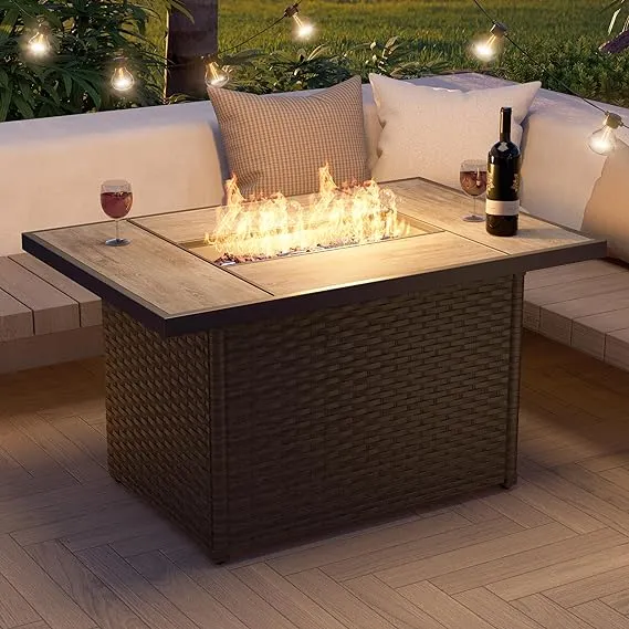 Wicker Fire Pit Table Grand Patio