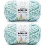 Bernat Baby Blanket Blue Green Yarn - 2 Pack of 300g/10.5oz - Polyester - 6 Super Bulky - 220 Yards - Knitting/Crochet