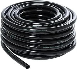 Active Aqua HGTB75 0.75 Inch Inside Diameter Vinyl Hydroponic Irrigation Tubing for Indoor Vegetation Growing and Gardening Systems, 100 Ft, Black