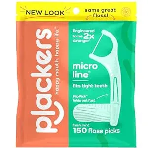 Plackers Micro Mint Dental Floss Picks, 150 Count