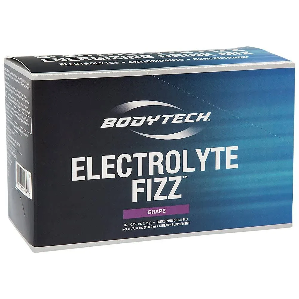 BodyTech Bodytec Electrolyte Fizz Mix, Grape - 32 pack, 7.04 oz box