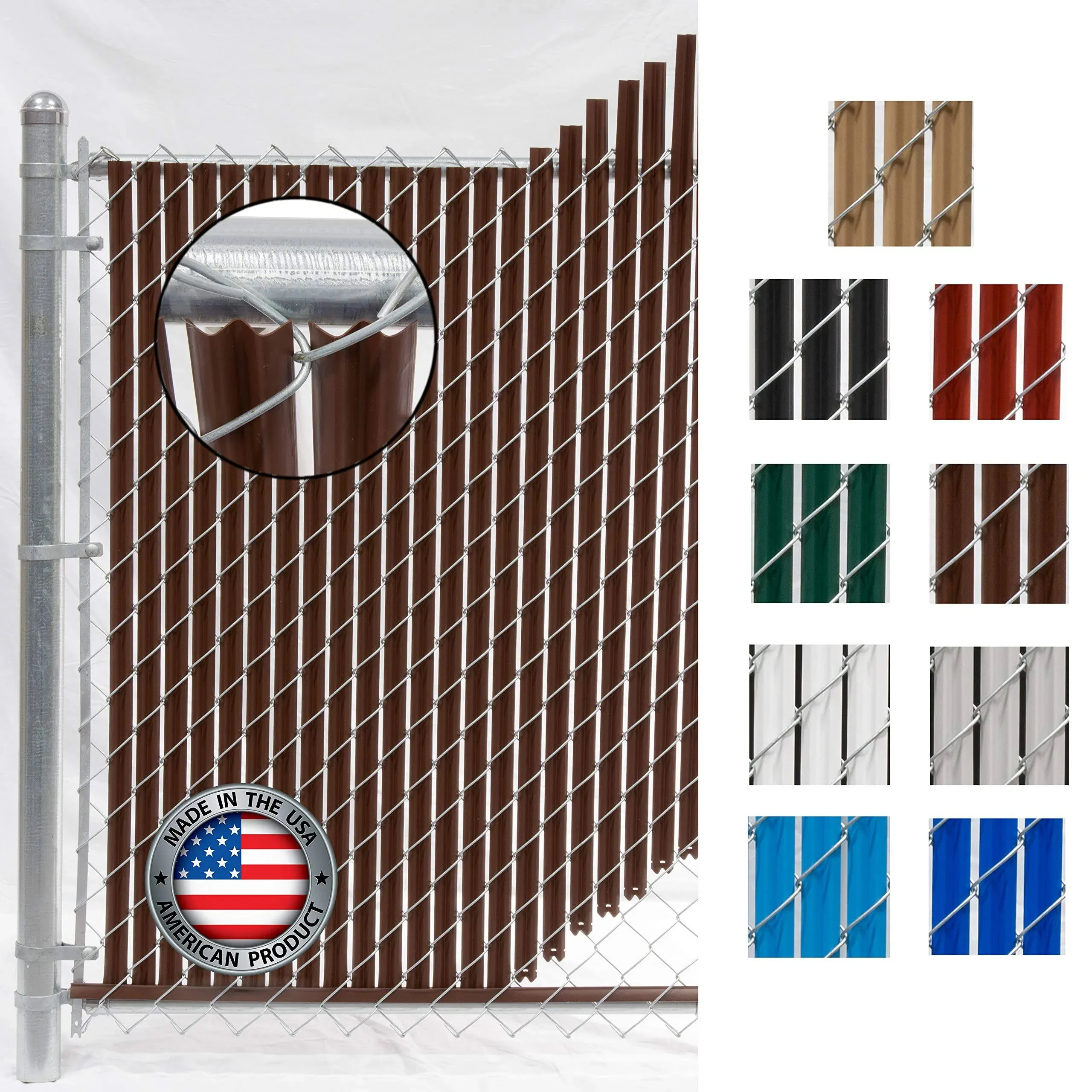 FenceSource Brown Wave Slat (9 Colors Available) Single Wall Bottom Locking Privacy Slat for A 6 ft High Chain Link Fence (Slat Length 68.5"