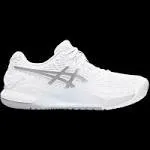 Asics Gel Resolution 9 Women&#039;s Tennis Shoe (White/Silver)