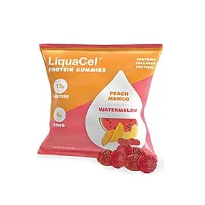 LiquaCel Protein Gummies - Peach Mango/Watermelon - 13g Protein - Case of 50 Packs