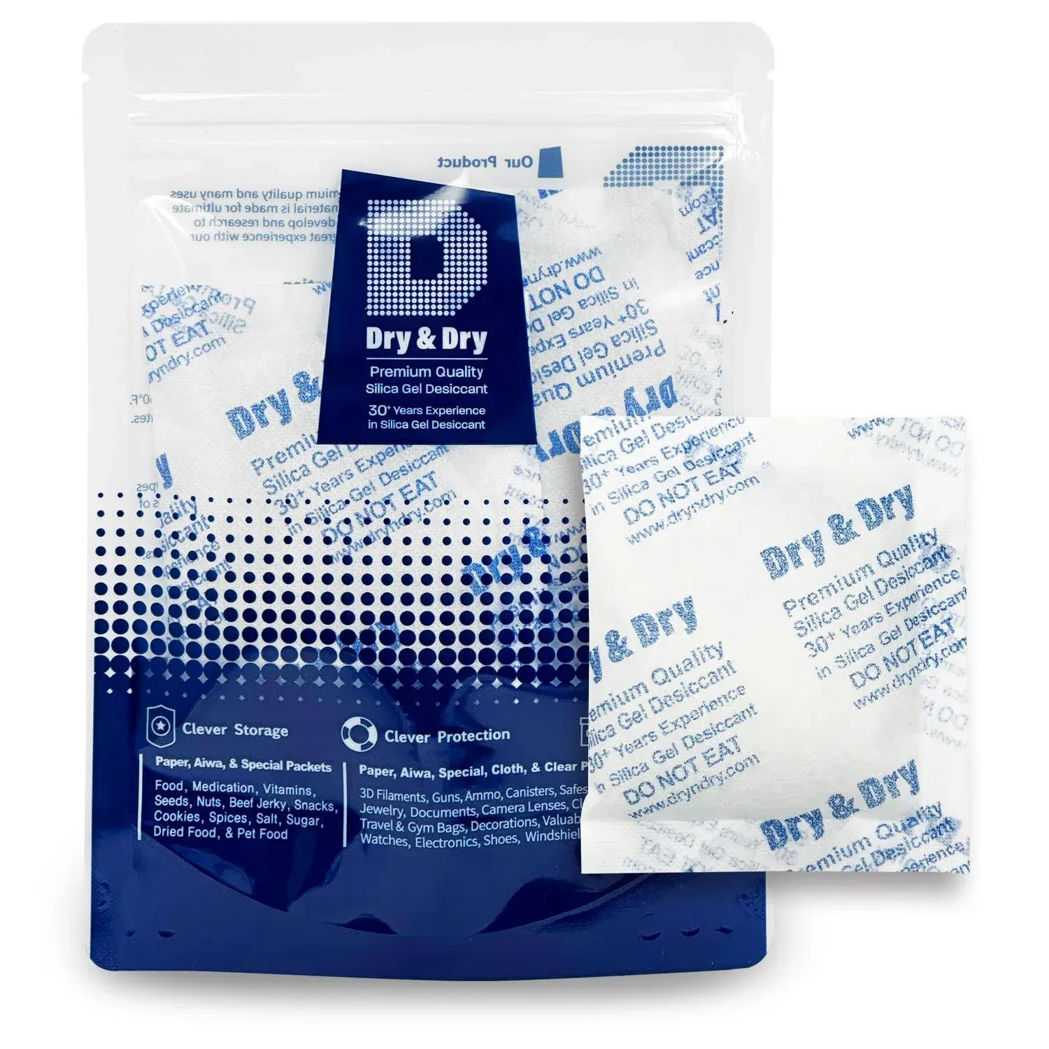 Dry & Dry 1 Gallon White Premium Silica Gel Desiccant Beads with 10 Humidity Indicating Cards - 7 lbs Reusable