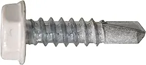 Hillman Hex Washer Head Self-Drilling Screw (#10 X 3/4&#034; White Head)