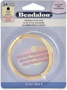 German Style Wire-Gold Round - 24 Gauge, 37.4'