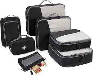 Compression Packing Cubes for Travel,CLUCI 7 Set/4 Set Travel Essentials,Organizer Bags for Luggage,Travel Accessories