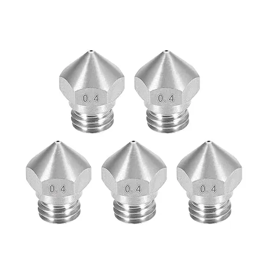 5pcs 0.4mm 3D Printer Nozzle Fit for MK10 1.75mm Filament Stainless Steel