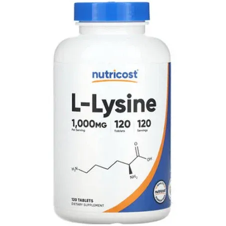 Nutricost, L-Lysine, 1,000 mg, 120 Tablets