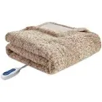 50"x70" Aina Marble Faux Fur Heated Throw Blanket - Beautyrest