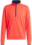 adidas Mens Quarter-Zip Pullover -  Bright Red - S