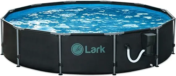 Lark Rustproof 12' ft. x 30" inch Fiberglass Frame Backyard Above Ground Swimming Pool with 530-Gallon Filtration Pump