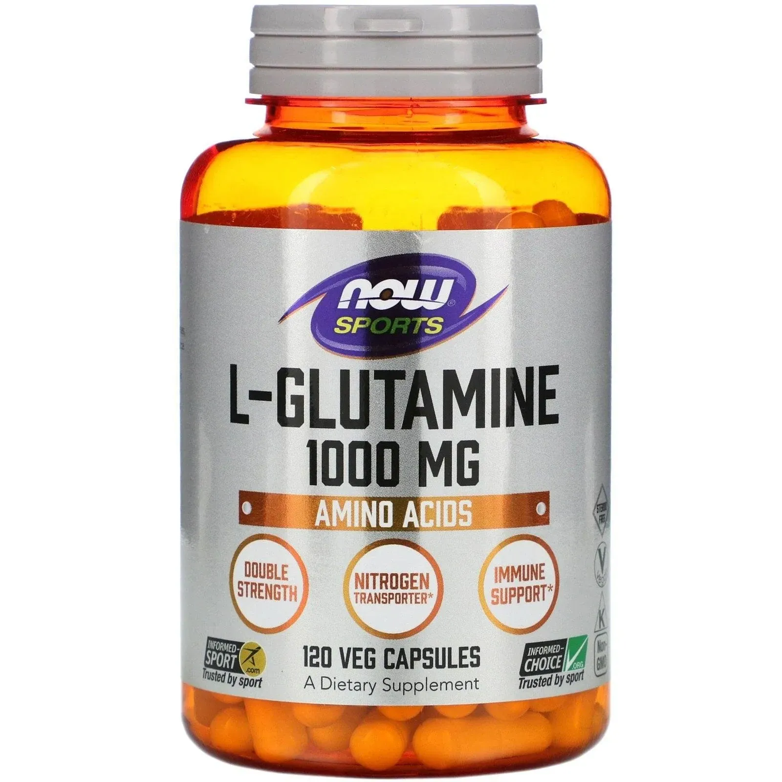 Now Foods, L-Glutamine, Double Strength, 1,000 mg, 120 Capsules