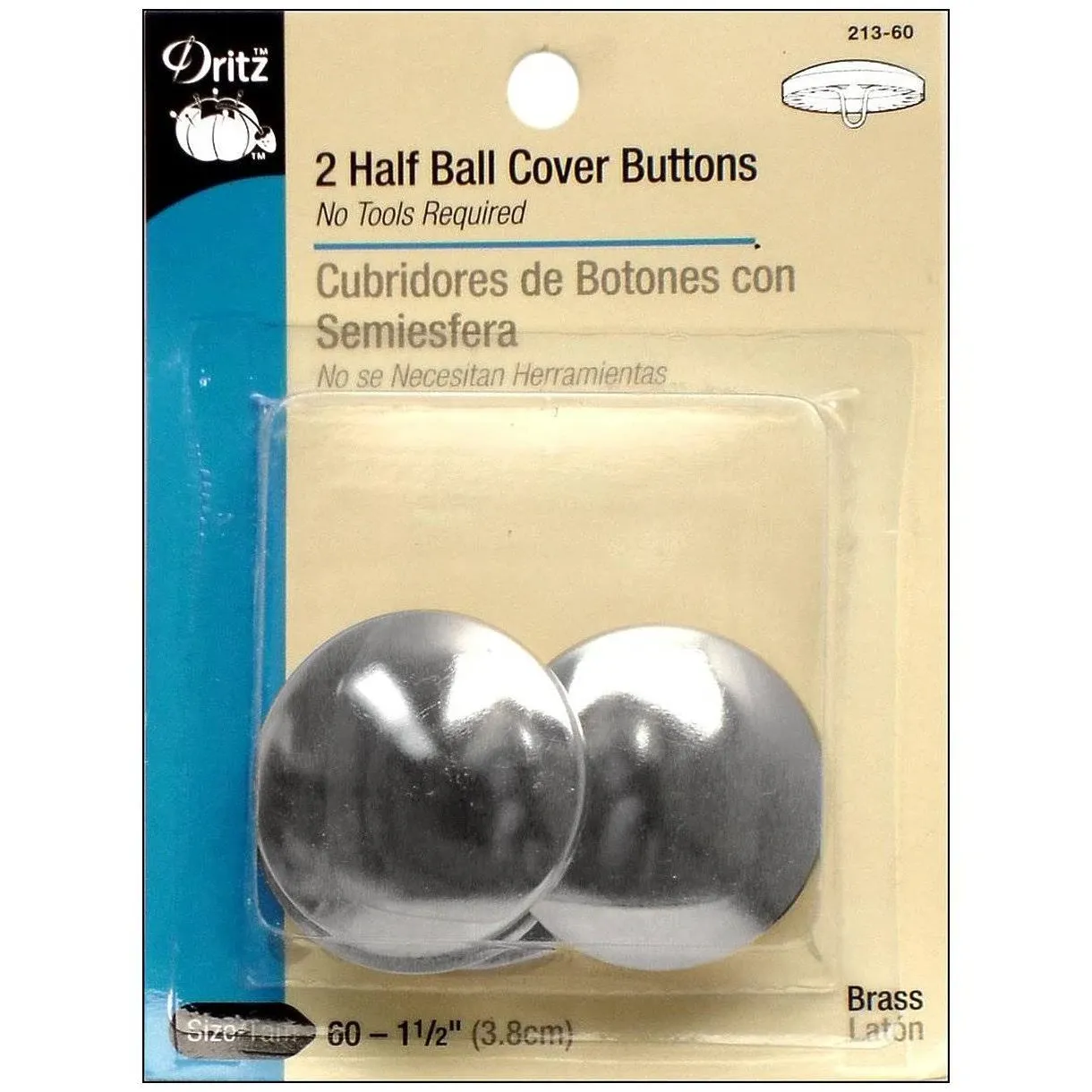 Dritz Half Ball Cover Buttons, Size 60