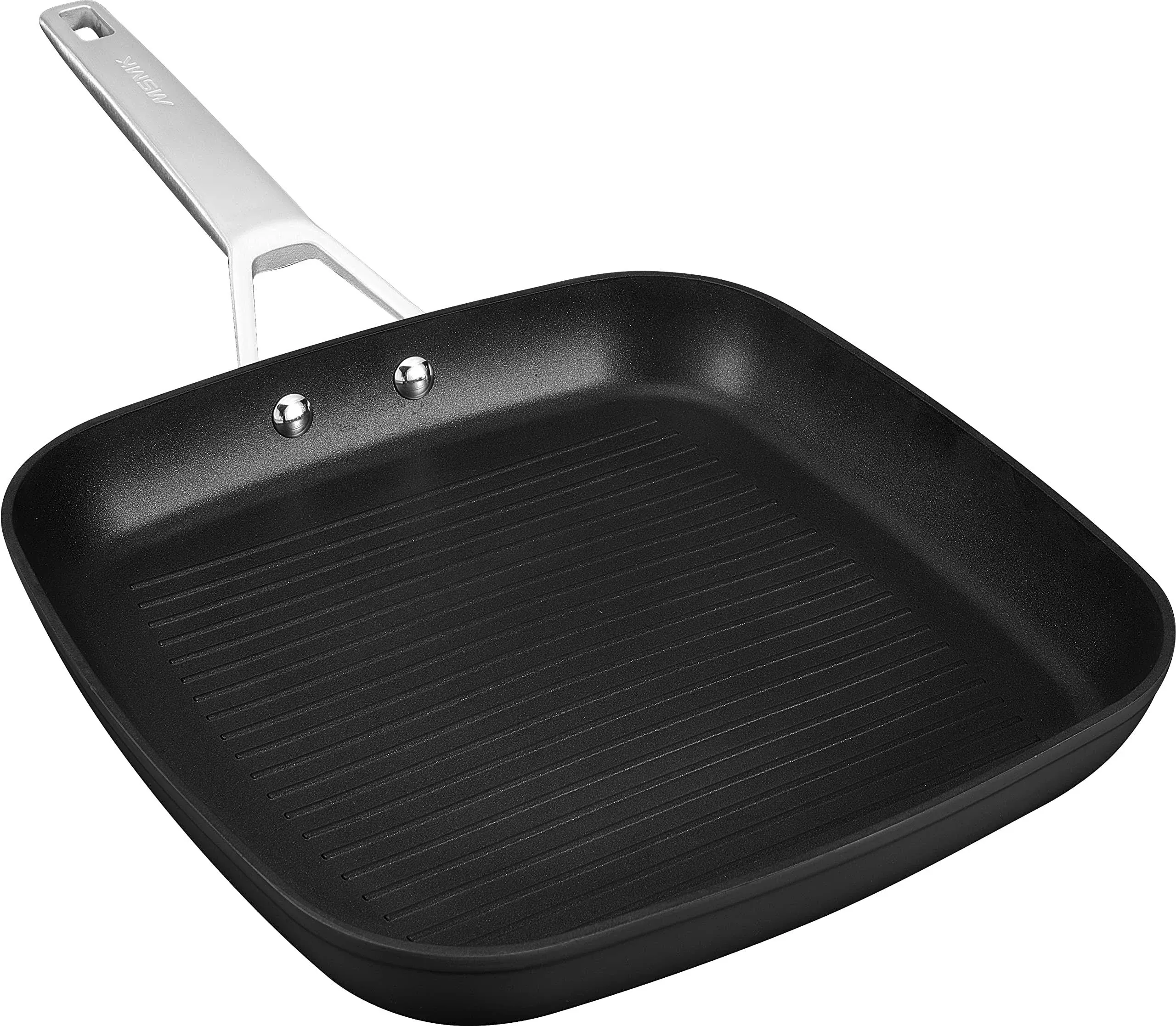 MsMk 11 Inch Square Grill Pan Bacon Carbonize also Nonstick PFOA Free Non-Tox...