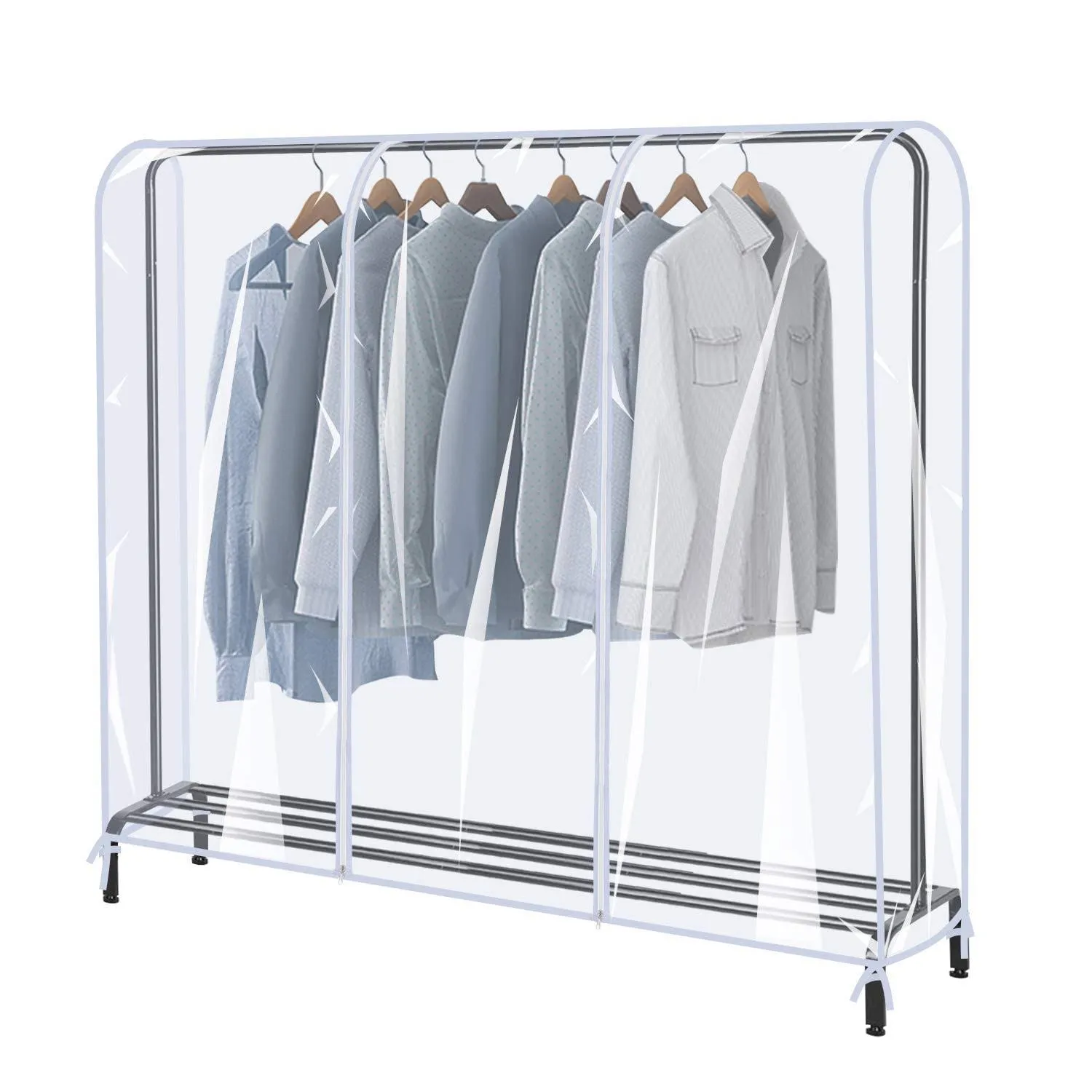 Garment Rack Cover,6Ft Transparent PEVA Clothing Rack COVER ONLY, Clear Clothes dustproof Waterproof Cover