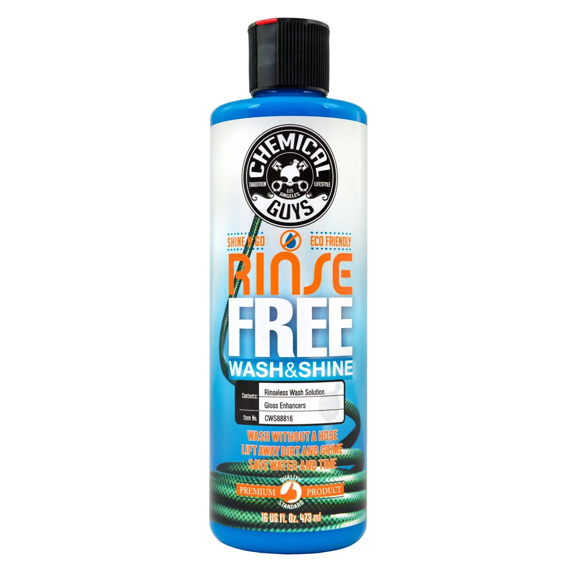 Chemical Guys CWS88816 Rinse Free Wash &amp; Shine Hose Free Rinseless Car Wash 16oz