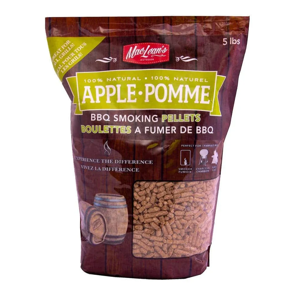 MacLean's Authentic Apple Wood Smoking Pellets, 5 Pound Bag