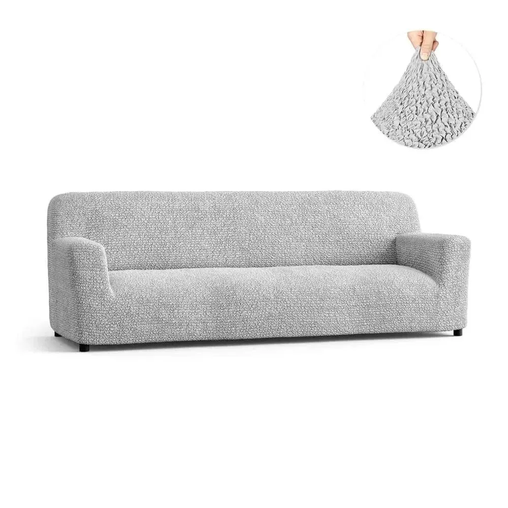 Mamma Mia Covers Sofa Slipcover - Stretch Couch Cover - Stylish Cushion Sofa Cover - Soft Fabric Slip Cover - 1-Piece Form Fit Washable Protector for Pet - Microfibra Collection - Light Grey