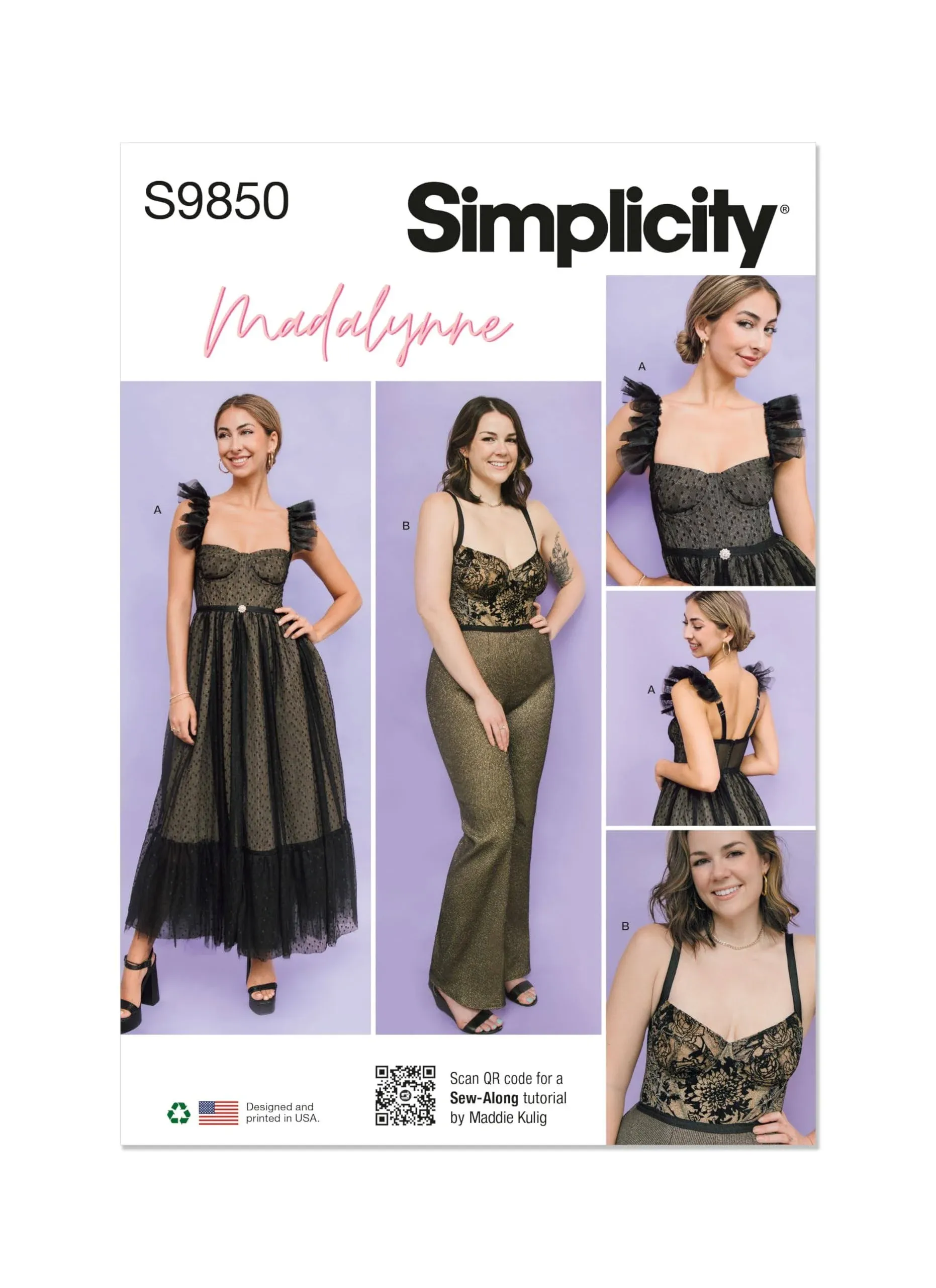 Simplicity Sewing Pattern 9850 (AA) Dress Jumpsuit Madalynne Intimates Xs-S-M-L-Xl