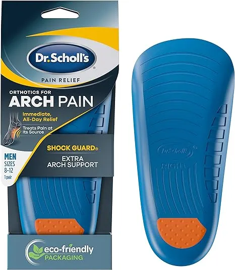 Dr. Scholl's ARCH Pain Relief Orthotics, Insoles for Men (8-12), 1 Pair Shoe Inserts