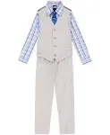 Izod Boy's 4 Piece Long Sleeve Button Up Shirt and Pant Set (Mouse Grey, 2T)