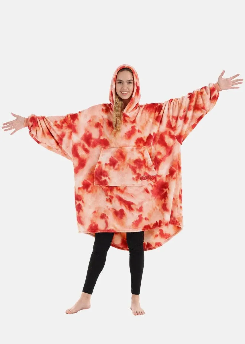 THE COMFY Dream | Oversized Light Microfiber Wearable Blanket, One Size Fits All, Seen on Shark Tank (Sunset Tie-Dye)