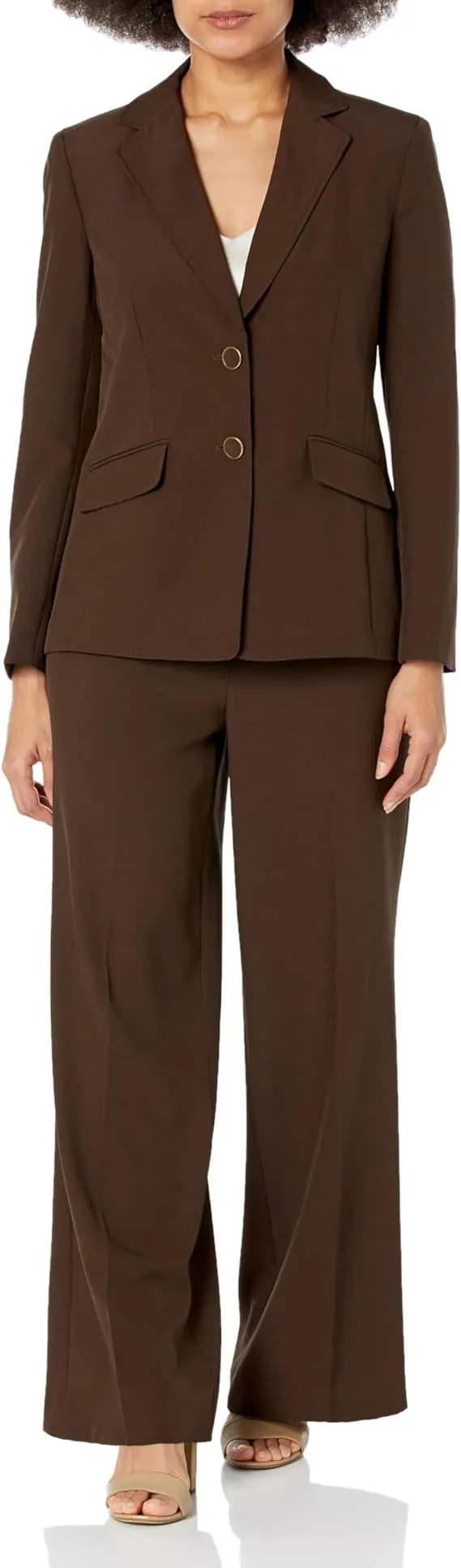 Women's 2 Button Jacket/Wide Leg Pant Suit