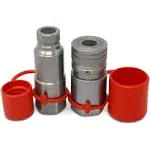 Summit Hydraulics Flat Face Connect Under Pressure Hydraulic Quick Connect Coupler Set, 1/2" NPT Thread