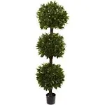 Nearly Natural 5399 Sweet Bay Triple Ball Topiary, 6.5-Feet, Green