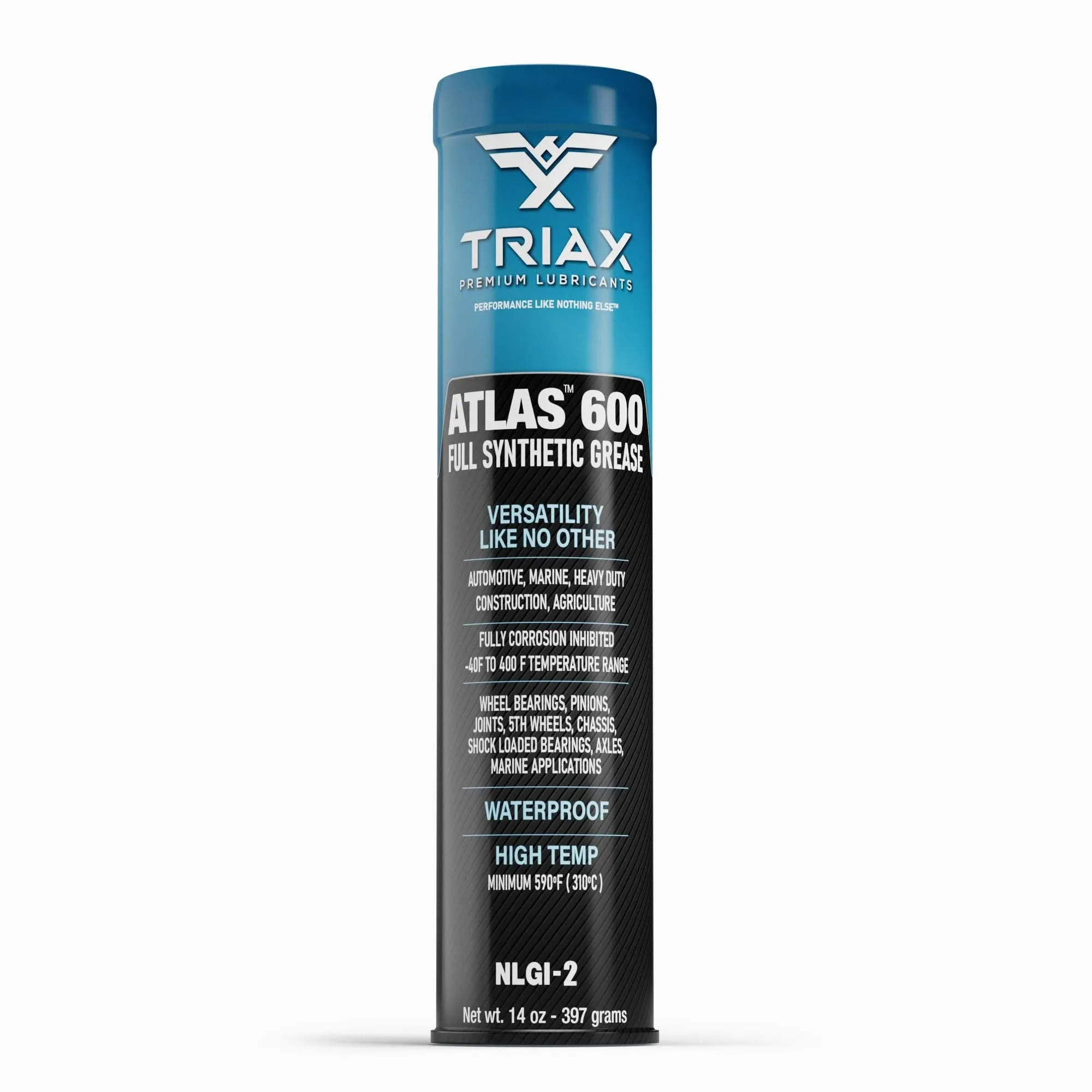 TRIAX Atlas 600 Grease, Full Synthetic High Temp NLGI-2, 14 Oz (2 Tube Pack)