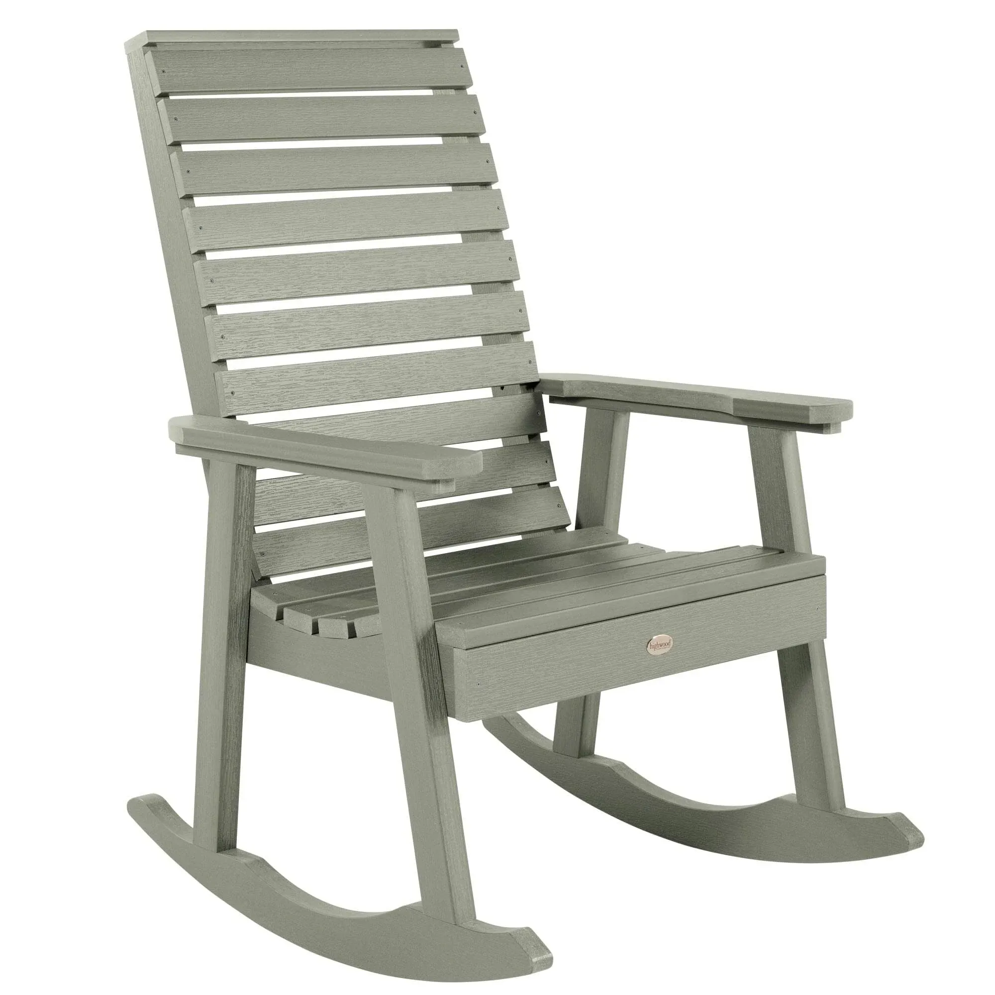 highwood The Weatherly Eucalyptus Plastic Frame Rocking Chair with Slat Seat Lowes.com