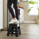 Casafield 13 inch Folding Step Stool with Handle (Set of 2) - Black, Collapsible Foot Stool for Adults, Size: 13-inch