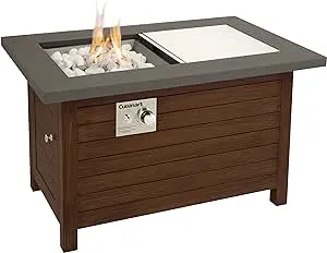 Cuisinart COH-100 Outdoor Patio Push to Start Ignition, 2-in-1 Design-Fire Pit to Coffee Table, 40,000 BTU Burner