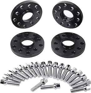 ZY WHEEL 4pcs 15mm 5x100 5x112 Hubcentric Wheel Spacers Forged Aluminum w/ 20pc Lug Bolts 40mm Long Compatible for Audi TT A3 A4 A6 A8 S4 S6 S8 Volkswagen Atlas Jetta Golf Corrado Beetle EOS CC