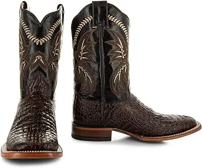 Soto Boots Men's Caiman Belly Print Cowboy Boots H4001