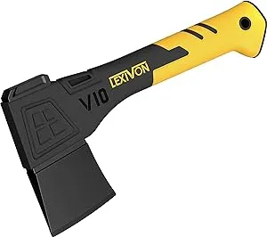 V10 Camping Hatchet 10inch Axe Ergonomic Tpr Grip Lightweight Fiberglass Composi