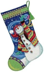 Dimensions Needlecrafts Needlepoint, Happy Snowman Stocking - 71-09143