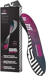 Spenco Ground Control Shoe Insoles for Women and Men, Medium Arch, Women's 13-14 / Men's 12-13