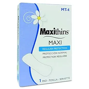 Maxithins Vended Sanitary Napkins 4 250 Individually Boxed Napkins/Carton