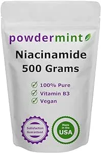 Niacinamide Powder (Vitamin B3) 100% Pure Niacin Powder 500 mg Flush-Free Supplement (500 Grams)