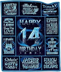 14 Year Old Boy Birthday Gifts, 14th Birthday Gifts for Boys, 14 Year Old Boy Gift Ideas, Gifts for 14 Year Old Boy, 14th Birthday Decorations for Boys, 14 Year Old Boy Gifts Throw Blanket 50"X60"