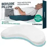 Lunderg Bedsore Pillow Positioning Wedge - with 2 Non-Slip Pillowcases & Adjustable Slope - Pressure Ulcer Cushion for Bed Sore Prevention - Stay on The Side and Stay Off The Back