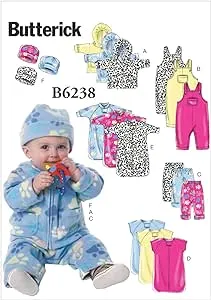 Butterick Patterns B6238YA5 Infants Jacket, Overalls, Pants, Bunting and Hat, YA5 in One Envelope