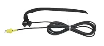 Thermocouple Pipe Strap Probe, temperature range -25deg. to 300deg.F/-32deg. to 149deg.C, pl / mi2.5deg.F/1.4deg.C, 11in. strap length, strap hook, fits pipes up to 3.3in. dia. (84 mm), Type K, polyurethane bale material, RoHS (Atkins)